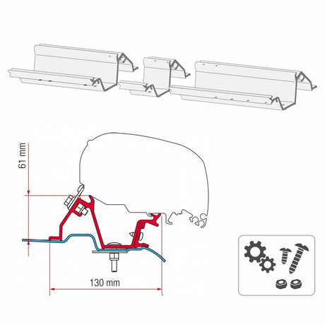 Fiamma F80S RV Awning Adapter for Mercedes Sprinter w/o Factory Roof Rails - Campervan HQ