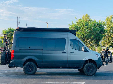 Mercedes Sprinter (2007+) Passenger Rear Quarter Screened Half-Slider Window 144″ WB (Front View) - Campervan HQ