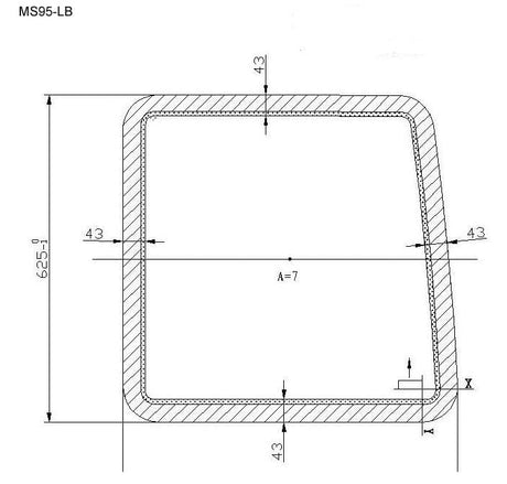 Mercedes Sprinter ( 2003-2006 ) Driver Side Rear Door Window (Dimensions) - Campervan HQ