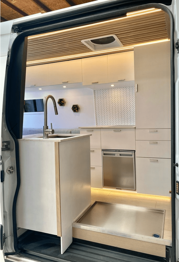 RV Hidden Stainless Steel Shower Pan – Campervan HQ