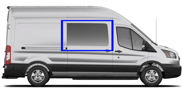 2014 and up Ford Transit mid-high roof back window covers on sale (pair)